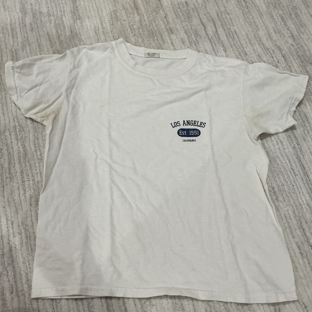 Brandy Melville Cream Los Angeles Tee